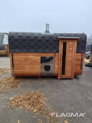 Баня Квадро-бочка BADEFASS 3.5м на 2 пом.